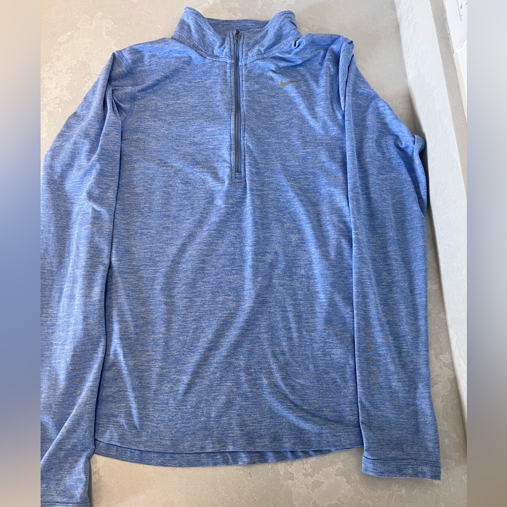 Nike Dry-Fit Quarter Zip Jacket heather blue size Small